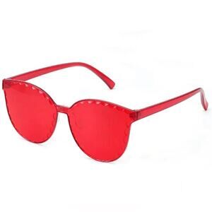 Frameless Acrylic Red Sunglasses Sunnies*